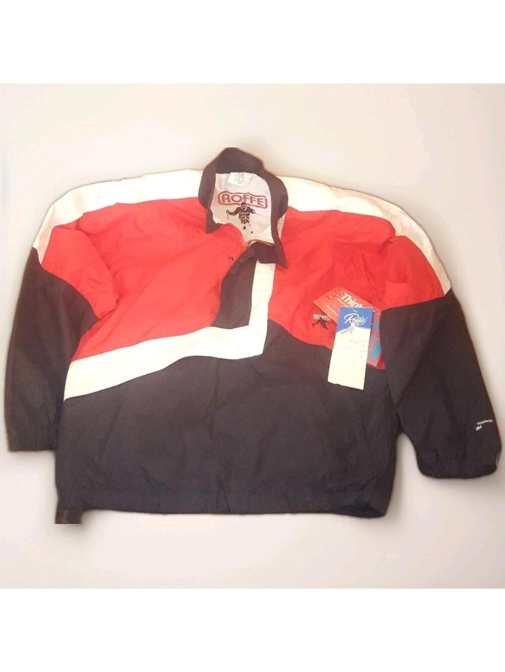 Vintage ROFFE 1988 Pullover Ski Jacket USA Color Block Men's Medium NOS NWT New